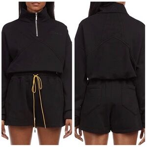 Rhude Logo Cropped ¼ Zip Sweatshirt Vintage Black